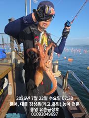 통영 금정호 오늘도 문어손맛 시작합니다 오늘오후 내일오전 자리있어요 사진